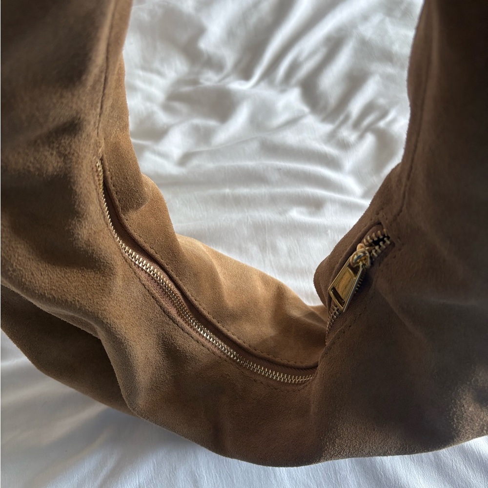 Chic Brown Suede Hobo Bag - Picture 3 of 4